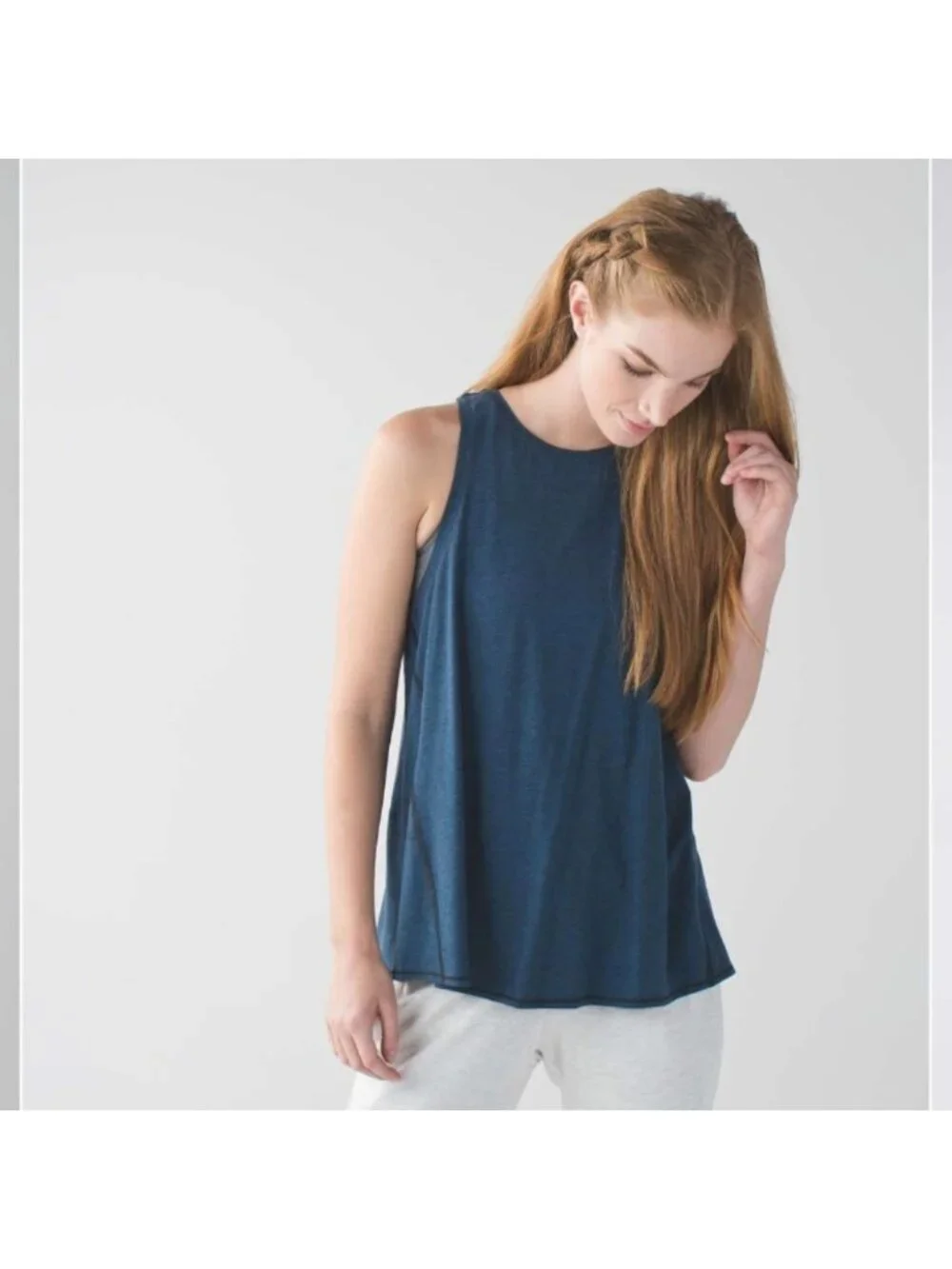 Lululemon All Tied Up Tank Wee Stripe Heathered Black Poseidon